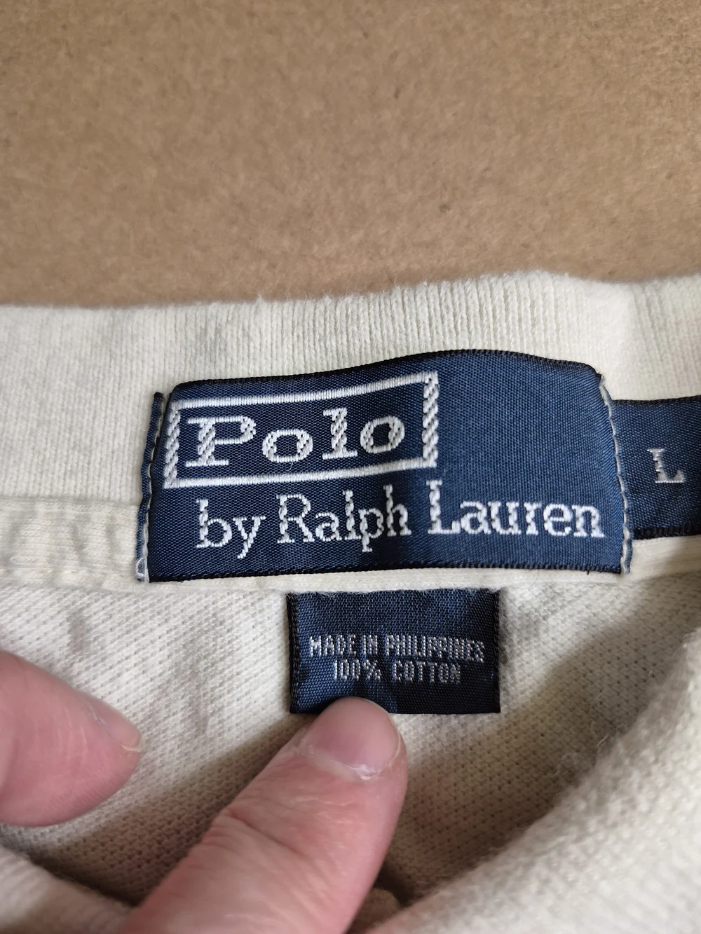 Polo by Ralph Lauren Cream Long-Sleeve Polo Shirt 4650/4
